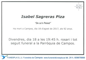 Isabel Sagreras Piza 18-08-2017