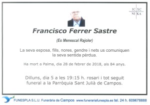 Francisco Ferrer Sastre 28-02-2018