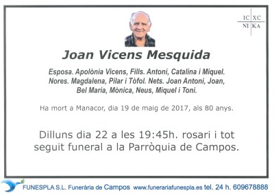 Joan Vicens Mesquida    19/05/2017