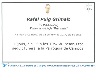 Rafael Puig Grimalt  14-06-2017