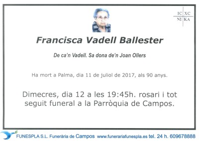 Francisca Vadell Ballester  11/07/2017