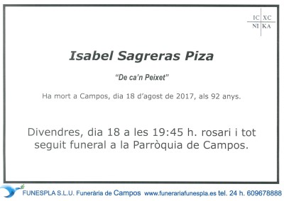 Isabel Sagreras Piza     18/08/2017