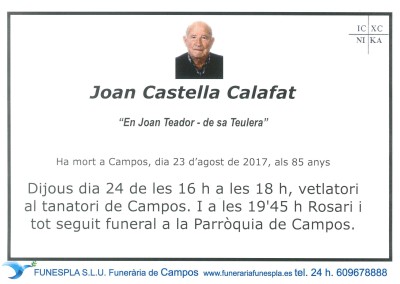 Joan Castella Calafat   23/08/2017
