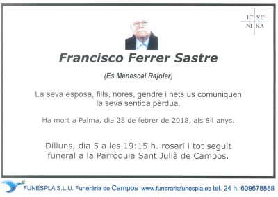 Francisco Ferrer Sastre   28/02/2018
