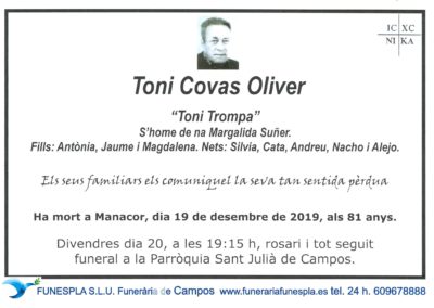 Toni Covas Oliver  19-12-2019