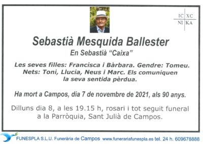 Sebastià Mesquida Ballester 07-11-2021