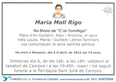 Maria Moll Rigo 05-04-2022