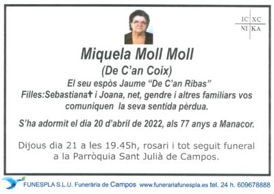 Miquela Moll Moll 20-04-2022