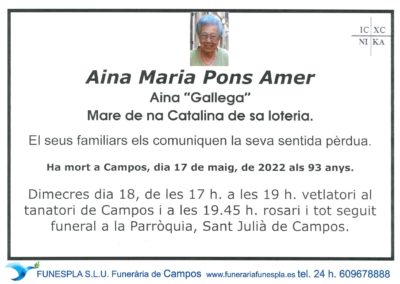 Aina Maria Pons Amer  17-05-2022
