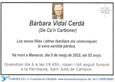Bàrbara Vidal Cerdà 05-05-2022