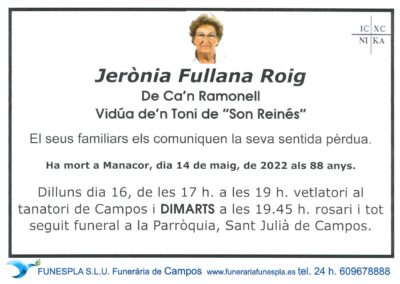 Jerónia Fullana Roig  14-05-2022