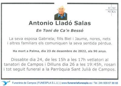 Antonio Lladó Salas  23-12-2022