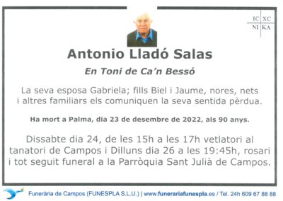 Antonio Lladó Salas  23-12-2022