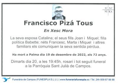 Francisco Pizá Tous  19-12-2022
