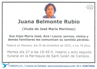 Juana Belmonte Rubio  25-12-2025