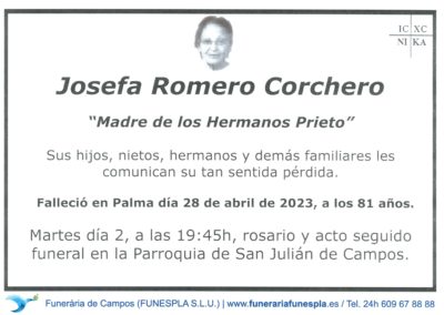 Josefa Romero Corchero  28-04-2023
