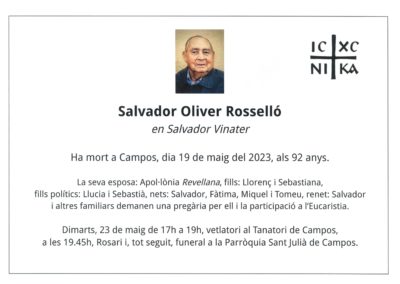 Salvador Oliver Rosselló  19-05-2023