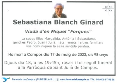 Sebastiana Blanch Ginard    17-05-2023