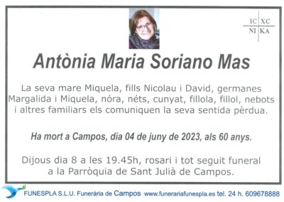 Antònia Maria Soriano Mas 04-06-2023