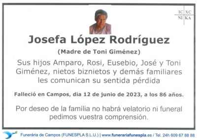 Josefa López Rodríguez  12-06-2023