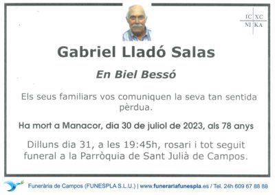 Gabriel Lladó Salas  30-07-2023