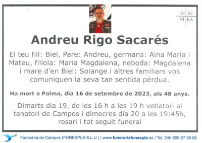 Andreu Rigo Sacarés  16-09-2023
