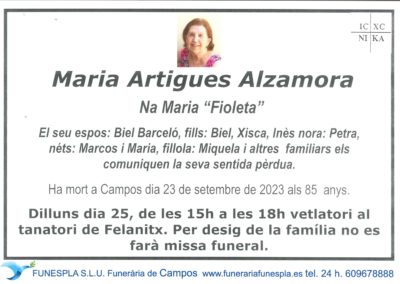 Maria Artigues Alzamora  23-09-2023