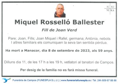Miquel Rosselló Ballester  08-09-2023