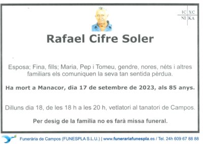Rafael Cifre Soler  17-09-2023