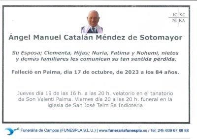 Ángel Manuel Catalán Méndez de Sotomayor  17-10-2023