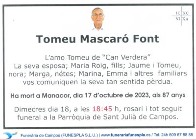 Tomeu Mascaró Font  17-10-2023
