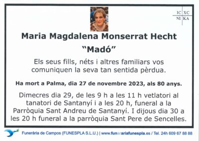 Maria Magdalena Monserrat Hecht 27-11-2023