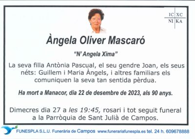 Àngela Oliver Mascaró 22-12-2023