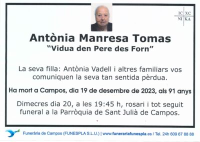 Antònia Manresa Tomas 19-12-2023