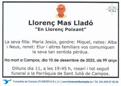 Llorenç Mas Lladó  10-12-2023