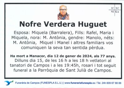 Nofre Verdera Huguet 12-01-2024