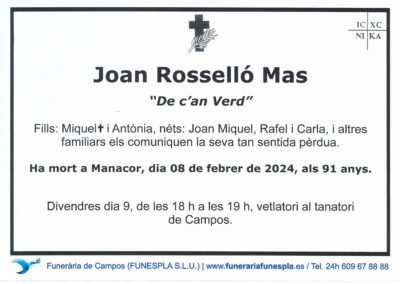 Joan Rosselló Mas 08-02-2024