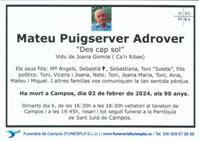 Mateu Puigserver Adrover  02-02-2024