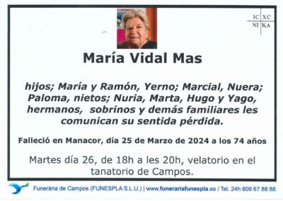 María Vidal Mas 25-03-2024