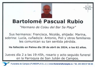 Bartolomé Pascual Rubio 29-04-2024
