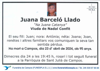 Juana Barceló Llado 23-04-2024