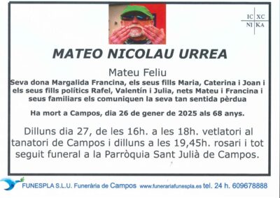 Mateu Nicolau Urrea 26-01-2025