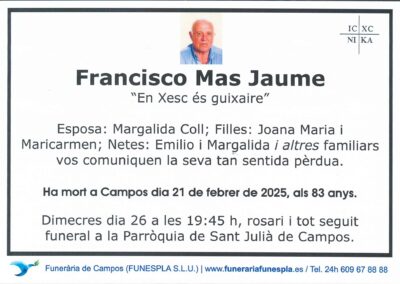 Francisco Mas Jaume 21-02-2025