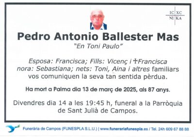 Pedro Antonio Ballester Mas 13-03-2025