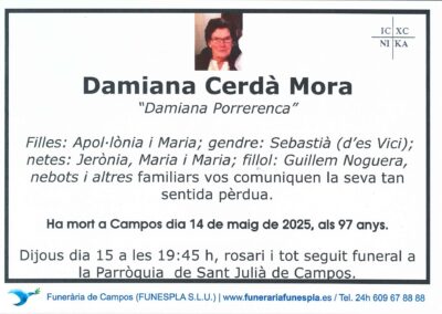Damiana Cerdà Mora 14-05-2025