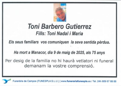 Toni Barbero Gutierrez 09-05-2025