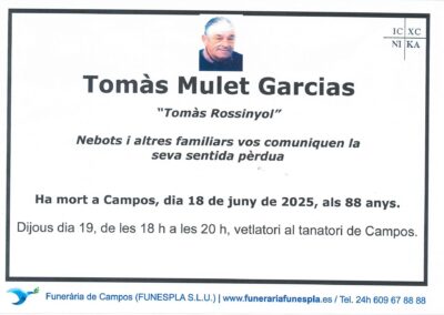 Tomàs Mulet Garcias 18-06-2025