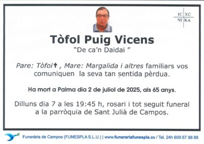 Tòfol Puig Vicens 02-07-2025