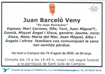 Juan Barcelò Veny 15-08-2025