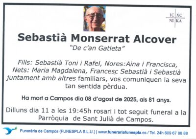 Sebastià Monserrat Alcover 08-08-2025